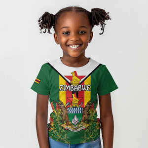 Personalised Zimbabwe Independence Day Kid T shirt Coat Of Arms Fire Lilies