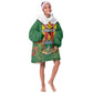 Personalised Zimbabwe Independence Day Kid Wearable Blanket Hoodie Coat Of Arms Fire Lilies