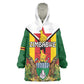 Personalised Zimbabwe Independence Day Kid Wearable Blanket Hoodie Coat Of Arms Fire Lilies