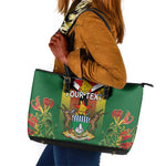 Personalised Zimbabwe Independence Day Leather Tote Bag Coat Of Arms Fire Lilies
