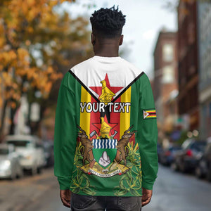 Personalised Zimbabwe Independence Day Long Sleeve Shirt Coat Of Arms Fire Lilies
