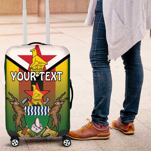 Personalised Zimbabwe Independence Day Luggage Cover Coat Of Arms Fire Lilies