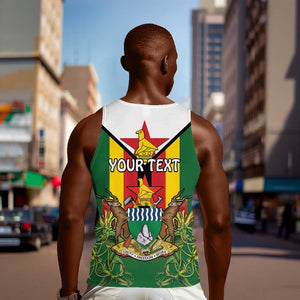 Personalised Zimbabwe Independence Day Men Tank Top Coat Of Arms Fire Lilies