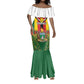 Personalised Zimbabwe Independence Day Mermaid Dress Coat Of Arms Fire Lilies