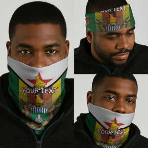 Personalised Zimbabwe Independence Day Neck Gaiter Coat Of Arms Fire Lilies LT15