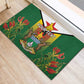 Personalised Zimbabwe Independence Day Rubber Doormat Coat Of Arms Fire Lilies