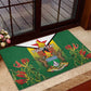 Personalised Zimbabwe Independence Day Rubber Doormat Coat Of Arms Fire Lilies