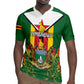 Personalised Zimbabwe Independence Day Rugby Jersey Coat Of Arms Fire Lilies
