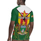 Personalised Zimbabwe Independence Day Rugby Jersey Coat Of Arms Fire Lilies