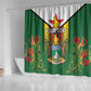Personalised Zimbabwe Independence Day Shower Curtain Coat Of Arms Fire Lilies