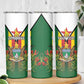 Personalised Zimbabwe Independence Day Skinny Tumbler Coat Of Arms Fire Lilies