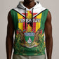 Personalised Zimbabwe Independence Day Sleeveless Hoodie Coat Of Arms Fire Lilies - African Pride