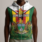 Personalised Zimbabwe Independence Day Sleeveless Zip Hoodie Coat Of Arms Fire Lilies - African Pride