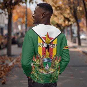 Personalised Zimbabwe Independence Day Sweatshirt Coat Of Arms Fire Lilies