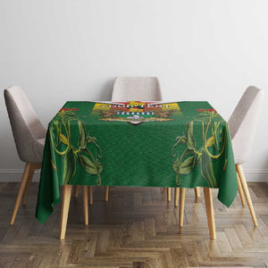 Personalised Zimbabwe Independence Day Tablecloth Coat Of Arms Fire Lilies