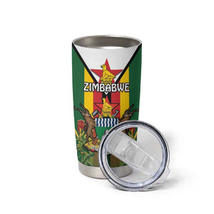Personalised Zimbabwe Independence Day Tumbler Cup Coat Of Arms Fire Lilies