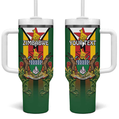 Personalised Zimbabwe Independence Day Tumbler With Handle Coat Of Arms Fire Lilies