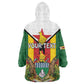 Personalised Zimbabwe Independence Day Wearable Blanket Hoodie Coat Of Arms Fire Lilies