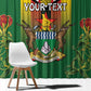 Personalised Zimbabwe Independence Day Window Curtain Coat Of Arms Fire Lilies
