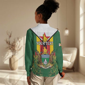 Personalised Zimbabwe Independence Day Women Casual Shirt Coat Of Arms Fire Lilies LT15