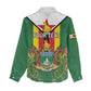 Personalised Zimbabwe Independence Day Women Casual Shirt Coat Of Arms Fire Lilies LT15