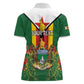 Personalised Zimbabwe Independence Day Women Polo Shirt Coat Of Arms Fire Lilies