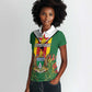 Personalised Zimbabwe Independence Day Women Polo Shirt Coat Of Arms Fire Lilies