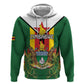 Personalised Zimbabwe Independence Day Zip Hoodie Coat Of Arms Fire Lilies