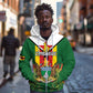 Personalised Zimbabwe Independence Day Zip Hoodie Coat Of Arms Fire Lilies