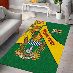 Personalised Proudly Zimbabwe Area Rug Happy Independence Day