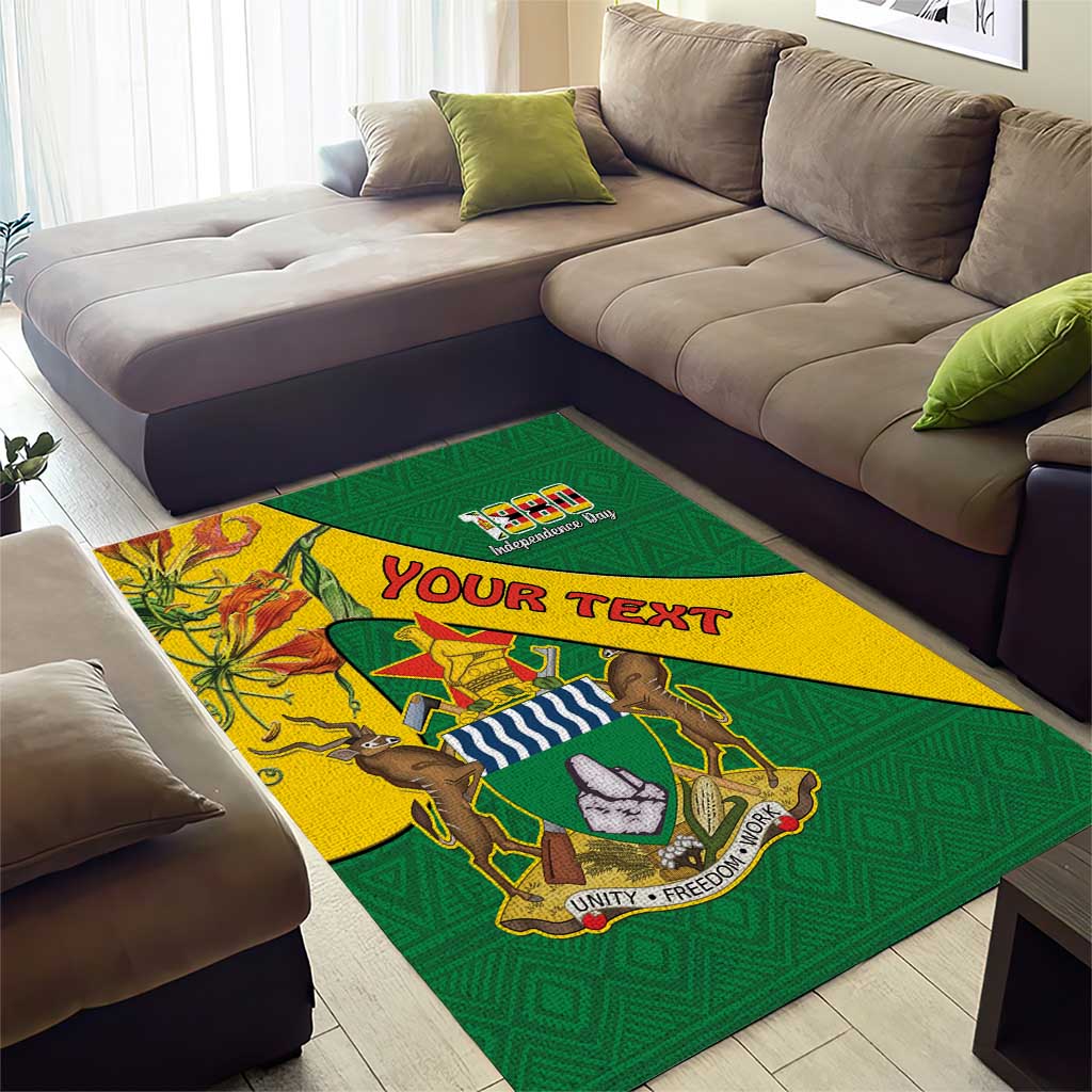 Personalised Proudly Zimbabwe Area Rug Happy Independence Day