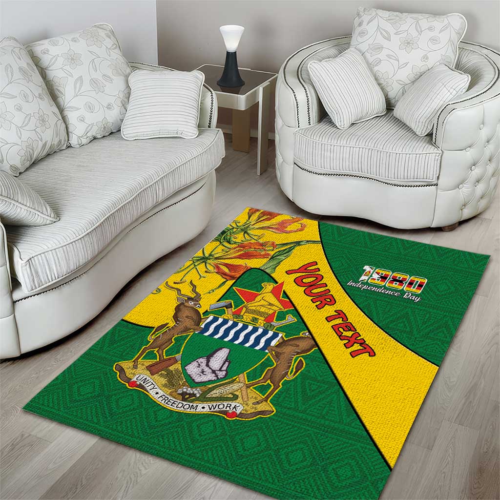 Personalised Proudly Zimbabwe Area Rug Happy Independence Day