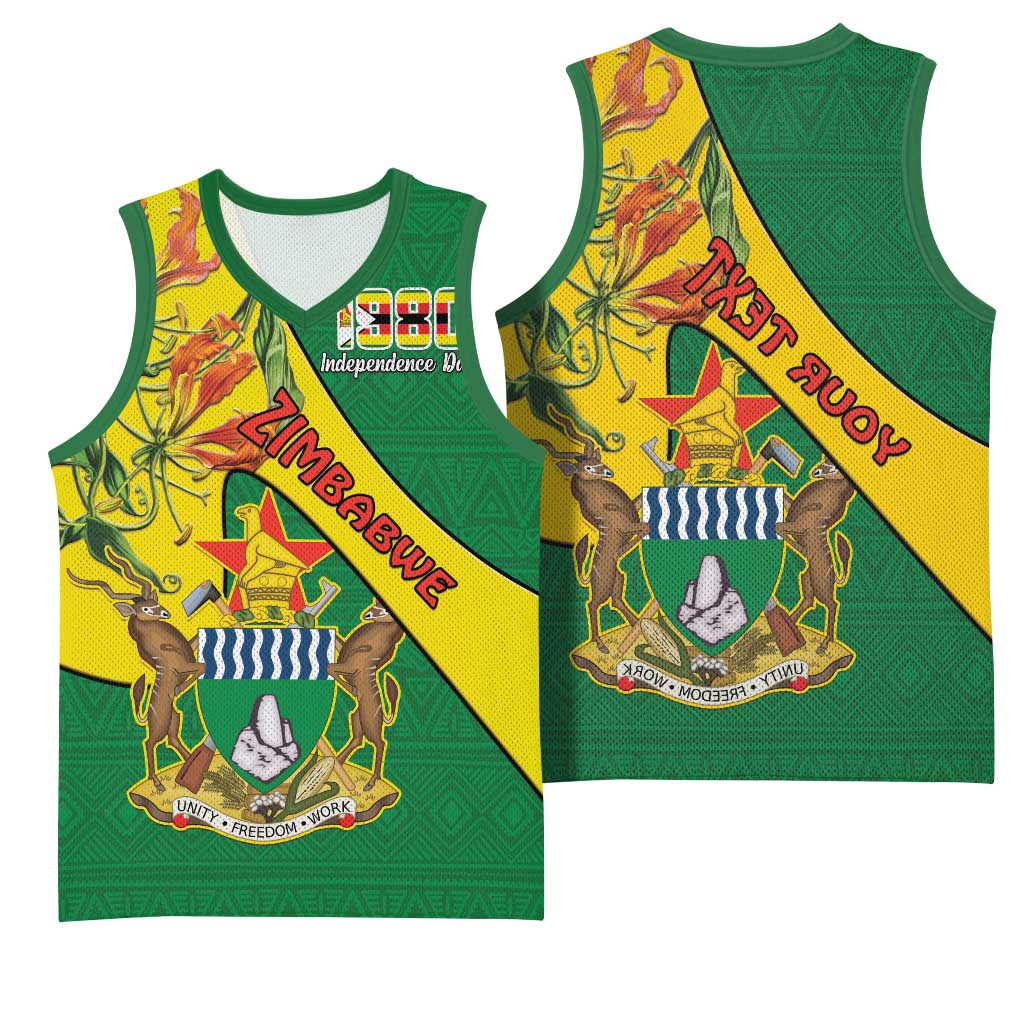 Personalised Proudly Zimbabwe Basketball Jersey Happy Independence Day - African Pride