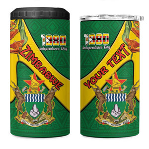 Personalised Proudly Zimbabwe 4 in 1 Can Cooler Tumbler Happy Independence Day