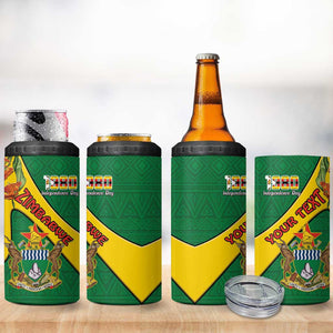 Personalised Proudly Zimbabwe 4 in 1 Can Cooler Tumbler Happy Independence Day