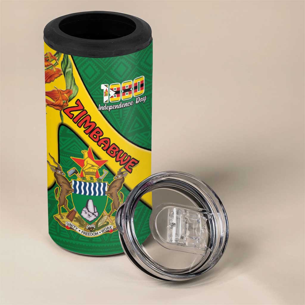 Personalised Proudly Zimbabwe 4 in 1 Can Cooler Tumbler Happy Independence Day
