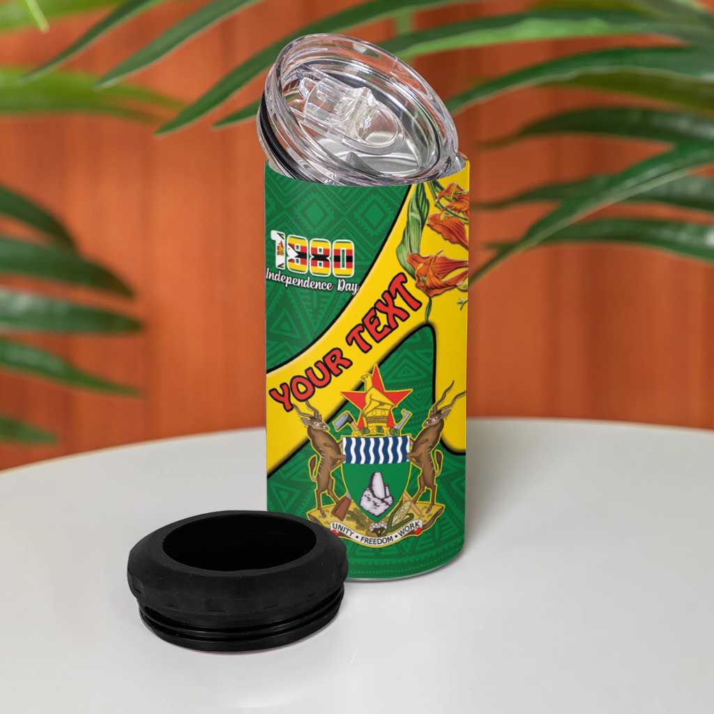 Personalised Proudly Zimbabwe 4 in 1 Can Cooler Tumbler Happy Independence Day