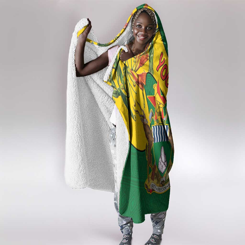 Personalised Proudly Zimbabwe Hooded Blanket Happy Independence Day