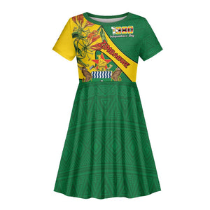Personalised Proudly Zimbabwe Kid Short Sleeve Dress Happy Independence Day