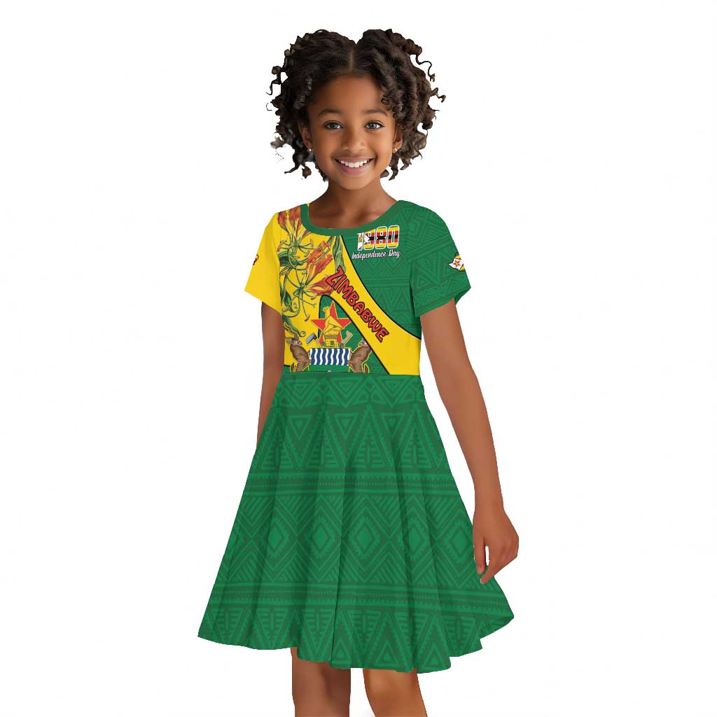 Personalised Proudly Zimbabwe Kid Short Sleeve Dress Happy Independence Day