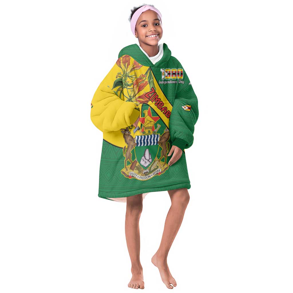 Personalised Proudly Zimbabwe Kid Wearable Blanket Hoodie Happy Independence Day