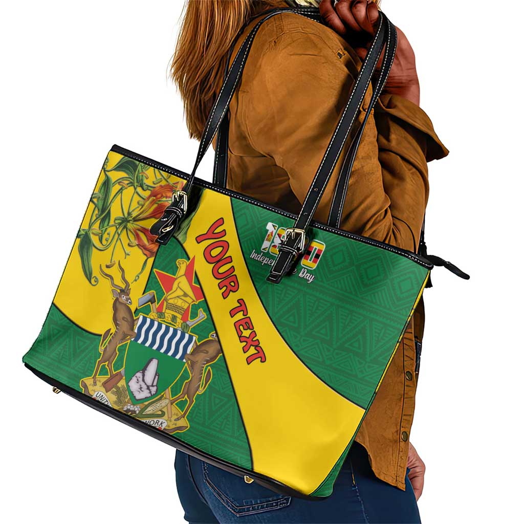 Personalised Proudly Zimbabwe Leather Tote Bag Happy Independence Day