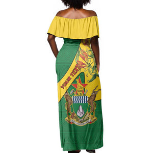 Personalised Proudly Zimbabwe Off Shoulder Maxi Dress Happy Independence Day