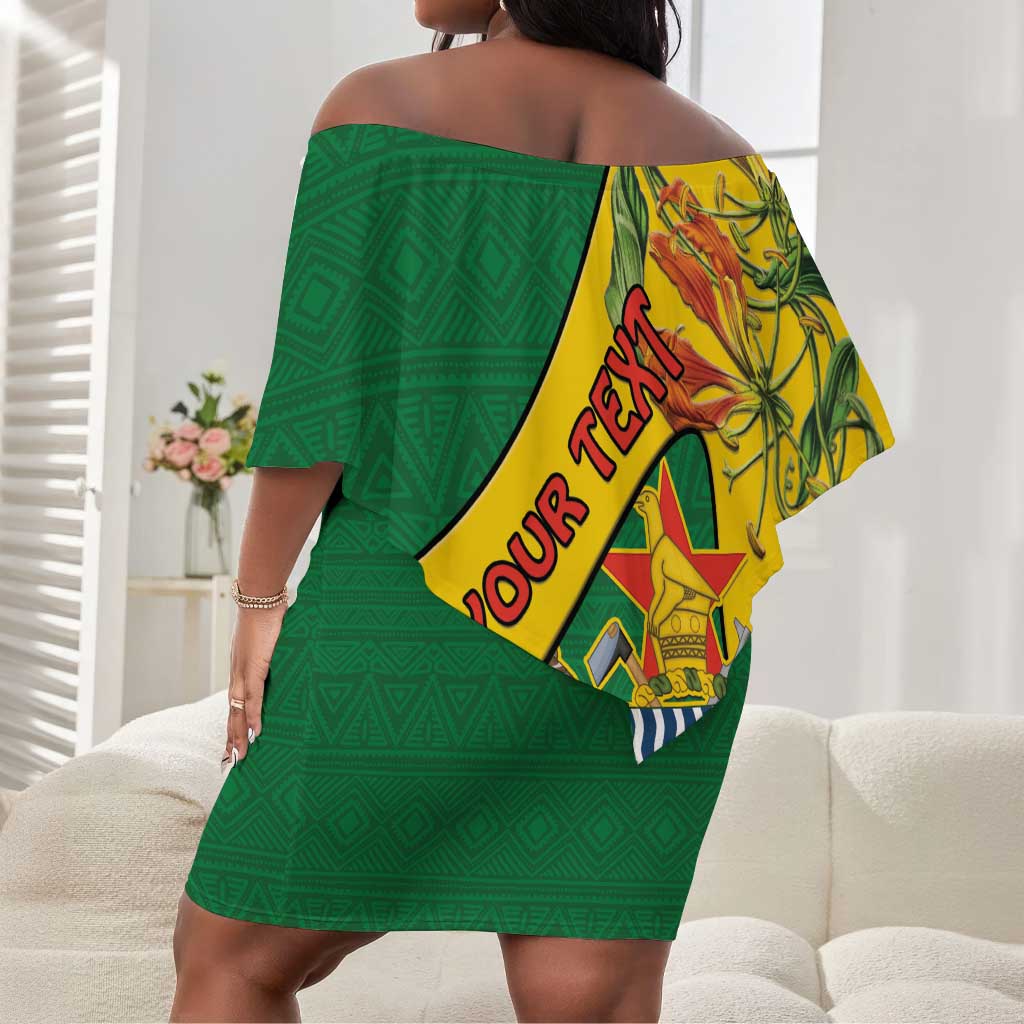Personalised Proudly Zimbabwe Off Shoulder Short Dress Happy Independence Day