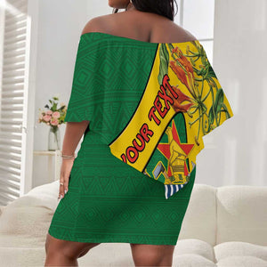 Personalised Proudly Zimbabwe Off Shoulder Short Dress Happy Independence Day