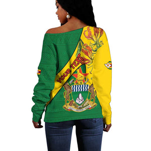 Personalised Proudly Zimbabwe Off Shoulder Sweater Happy Independence Day