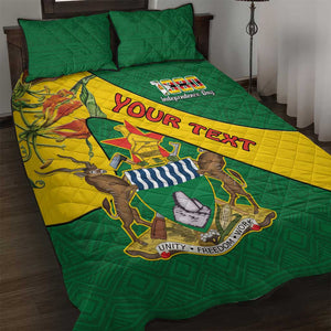 Personalised Proudly Zimbabwe Quilt Bed Set Happy Independence Day