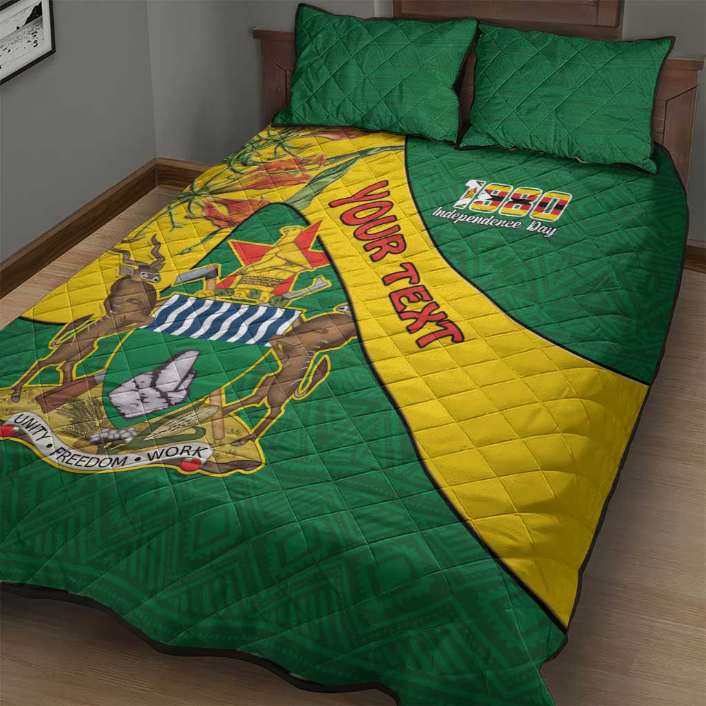 Personalised Proudly Zimbabwe Quilt Bed Set Happy Independence Day