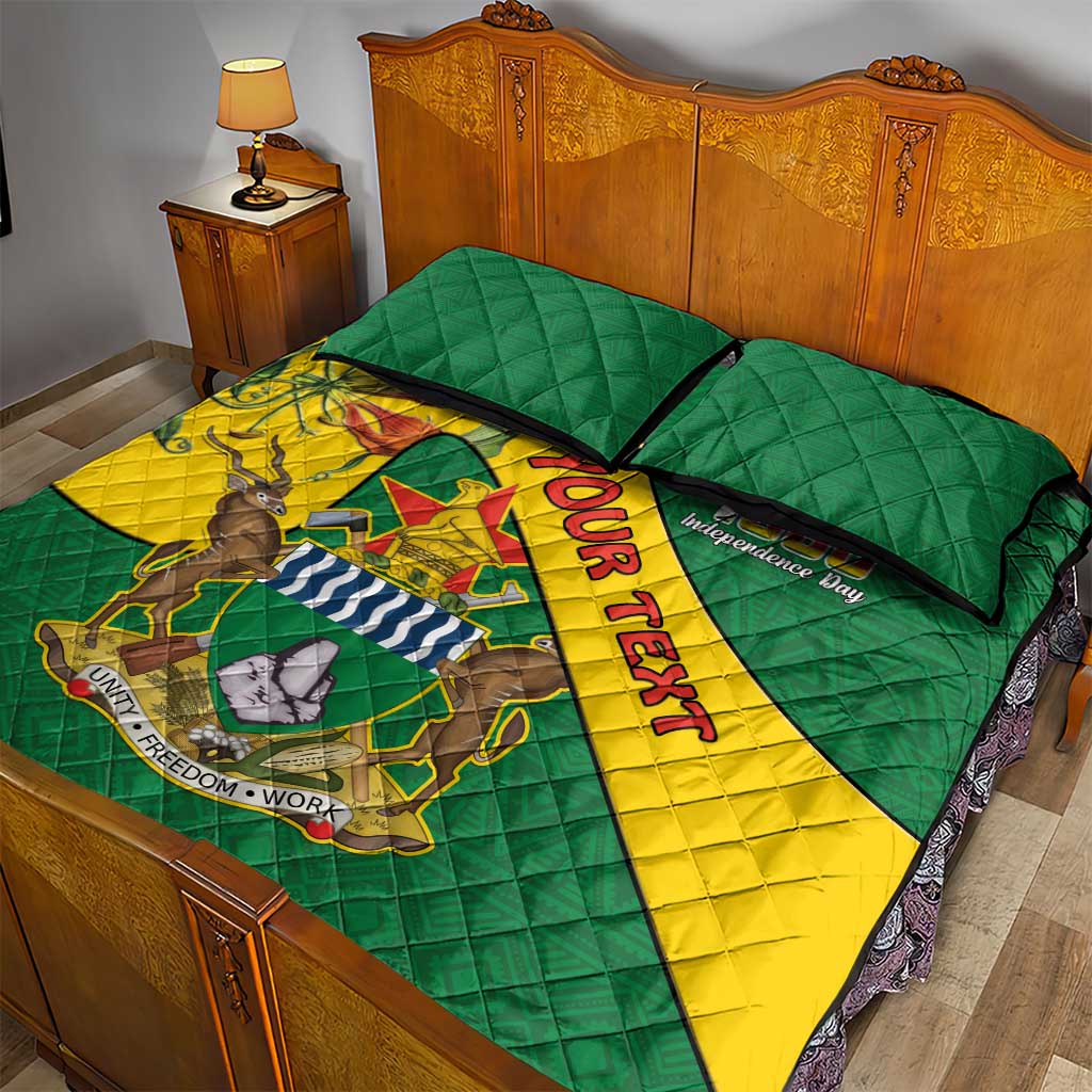 Personalised Proudly Zimbabwe Quilt Bed Set Happy Independence Day