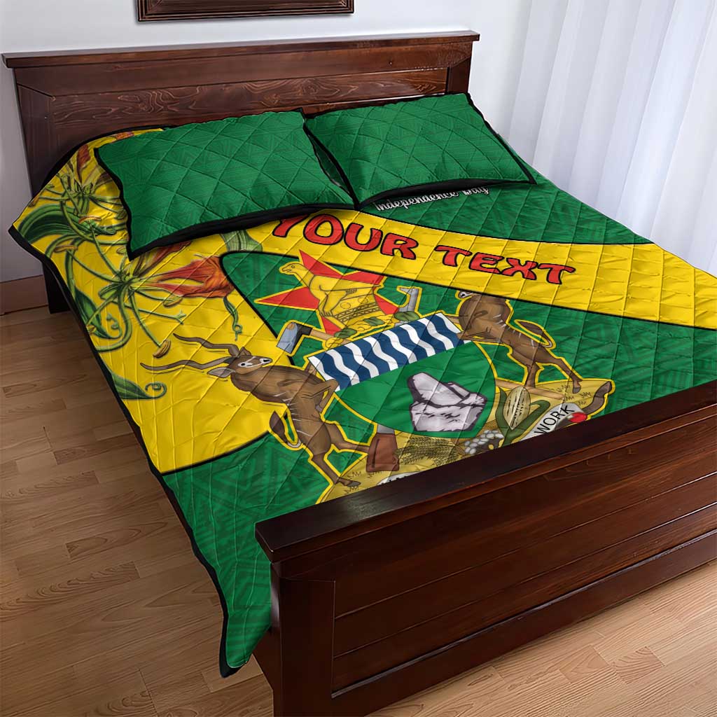 Personalised Proudly Zimbabwe Quilt Bed Set Happy Independence Day
